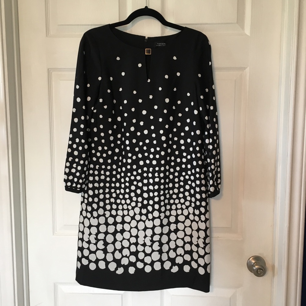 Black and White Tahari Sheath Dress